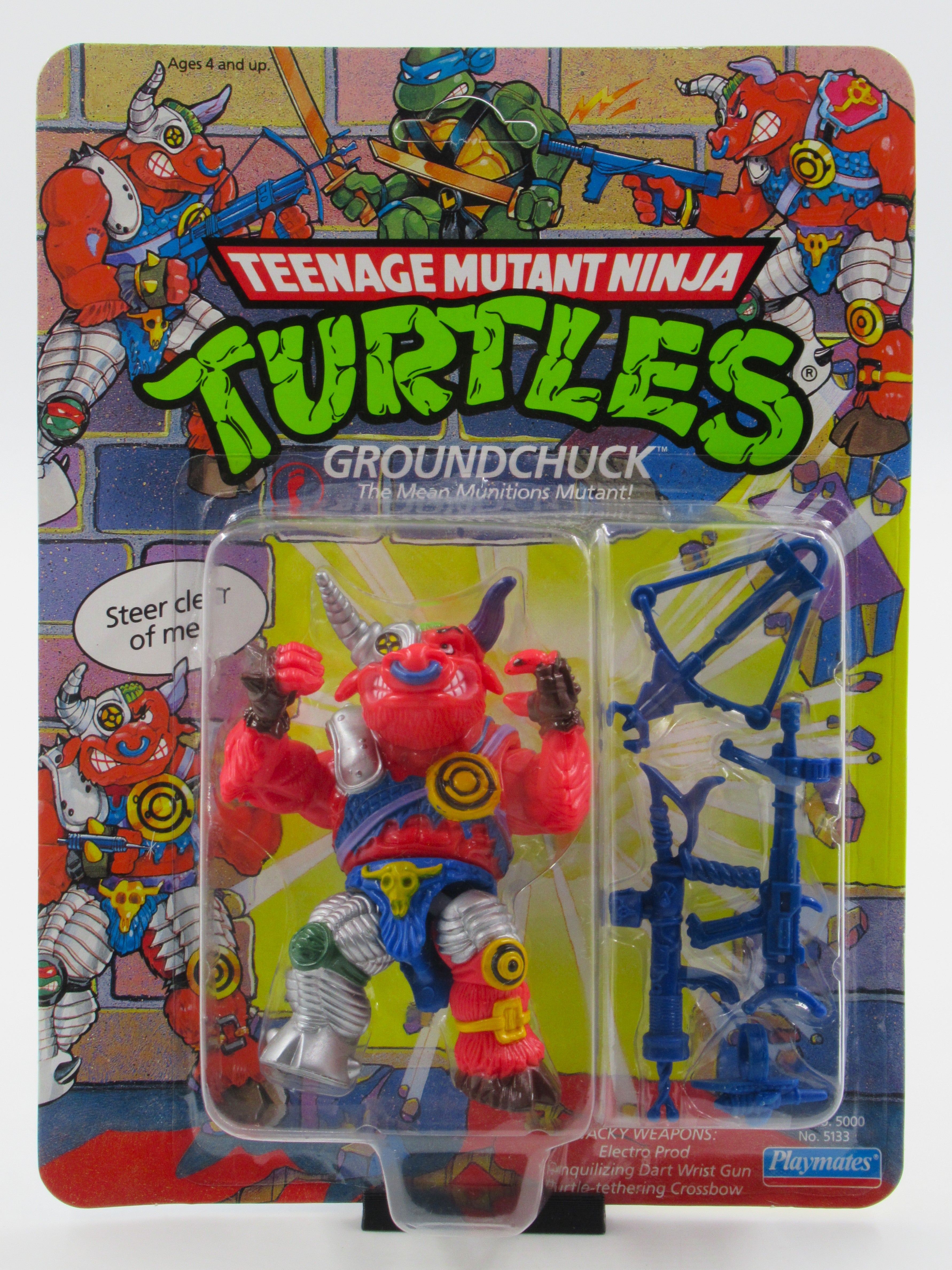 Teenage Mutant Ninja Turtles Groundchuck 4.5" Figure TMNTs - Playmates (1991)